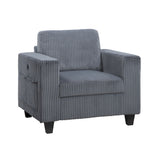Walterboro Dark Gray Chair with Storage Pouches from Homelegance - Luna Furniture