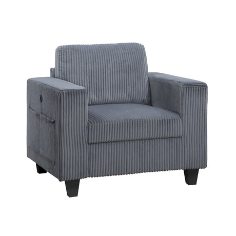 Walterboro Dark Gray Chair with Storage Pouches from Homelegance - Luna Furniture
