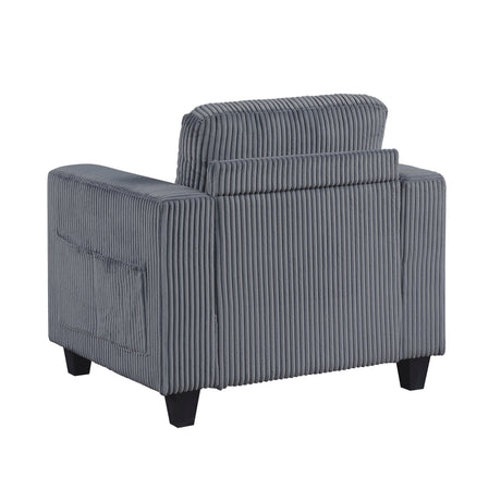Walterboro Dark Gray Chair with Storage Pouches from Homelegance - Luna Furniture