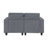 Walterboro Dark Gray Modular Love Seat with Storage, Storage Pouches and Charging Ports from Homelegance - Luna Furniture
