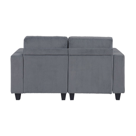 Walterboro Dark Gray Modular Love Seat with Storage, Storage Pouches and Charging Ports from Homelegance - Luna Furniture