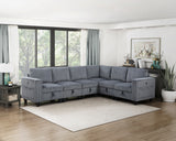 Walterboro Dark Gray Corduroy 6-Piece Sectional with Storage from Homelegance - Luna Furniture