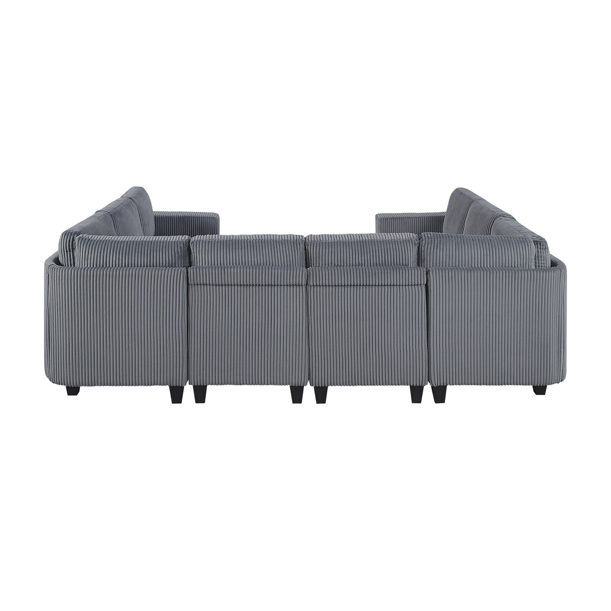 Walterboro Dark Gray Modular Sectional with Storage, Side Pockets & Charging Ports from Homelegance - Luna Furniture