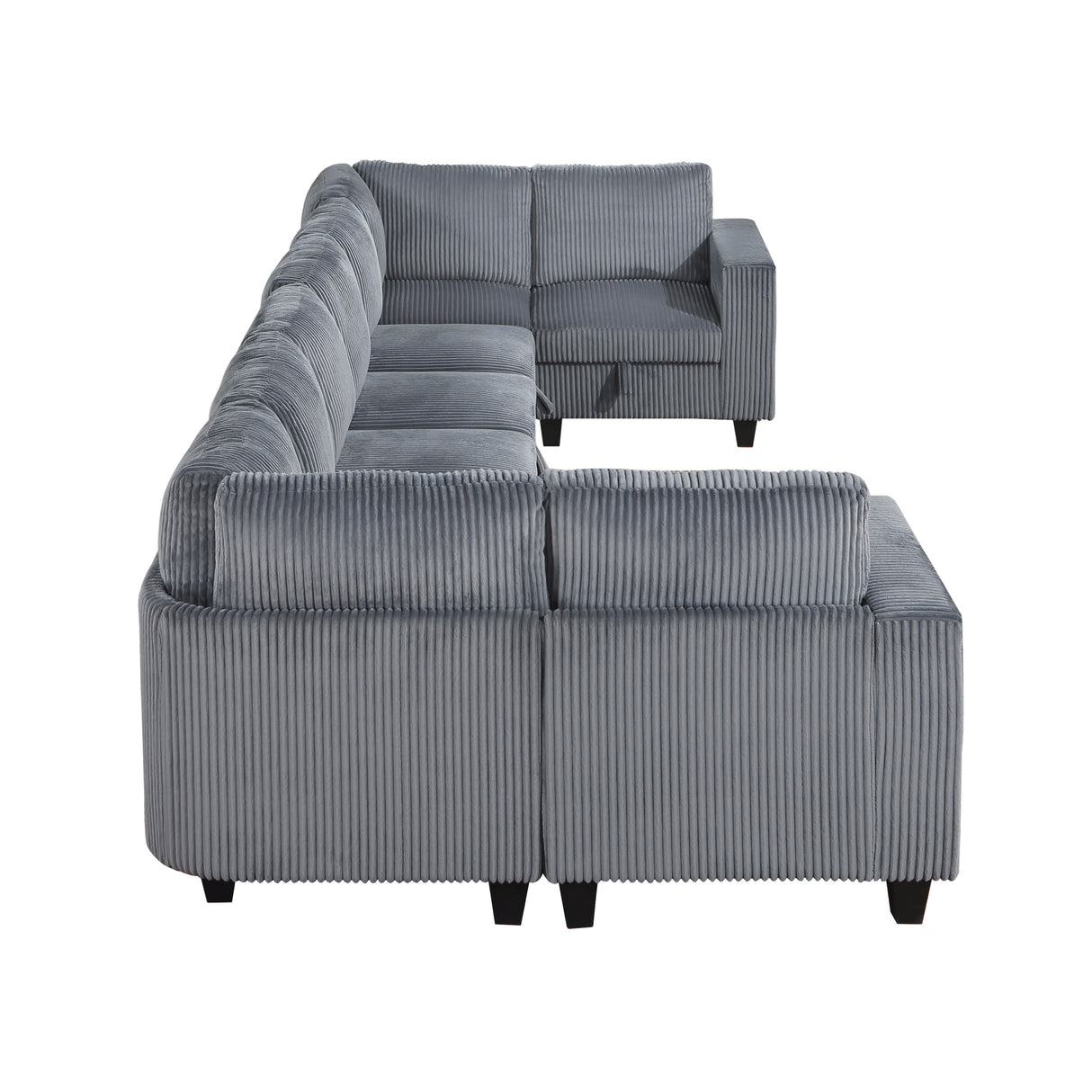 Walterboro Dark Gray Modular Sectional with Storage, Side Pockets & Charging Ports from Homelegance - Luna Furniture