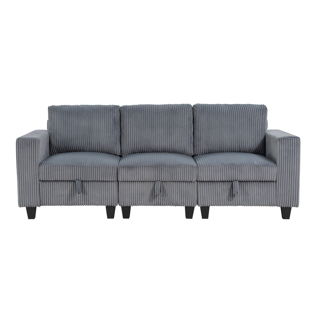 Walterboro Dark Gray Modular Sofa with Storage, Storage Pouches and Charging Ports from Homelegance - Luna Furniture