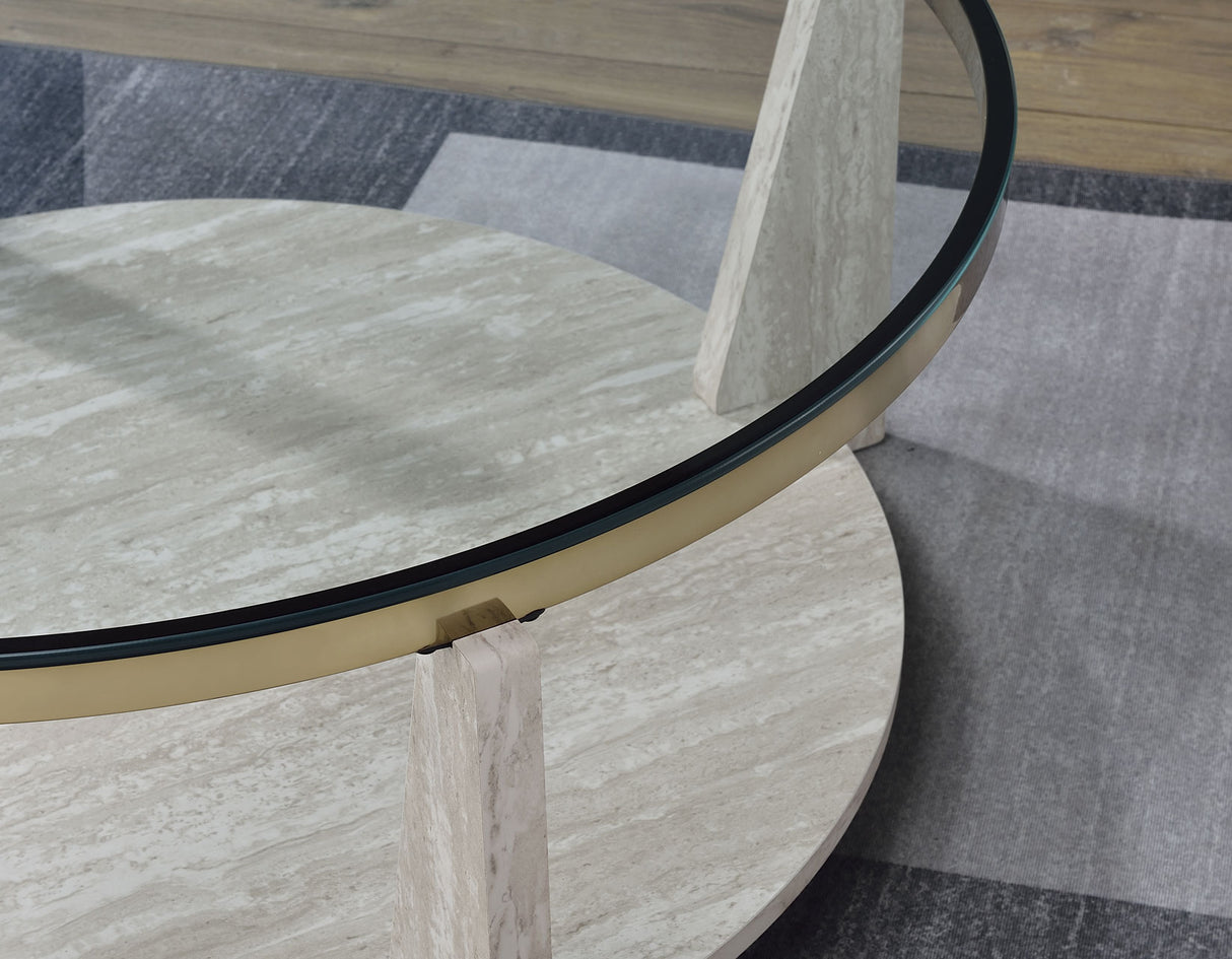 Wanda 3-Piece Glass Top Table Set (Castered Coffee Table & 2 End Tables) from Steve Silver - Luna Furniture