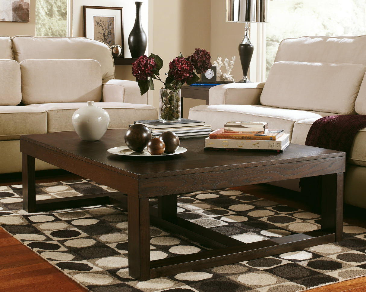 Watson Coffee Table with 1 End Table in Dark Brown from Ashley - Luna Furniture