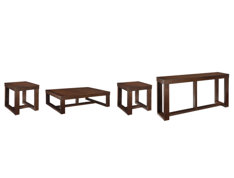 Watson Dark Brown Coffee Table and 2 End Tables with Console from Ashley - Luna Furniture