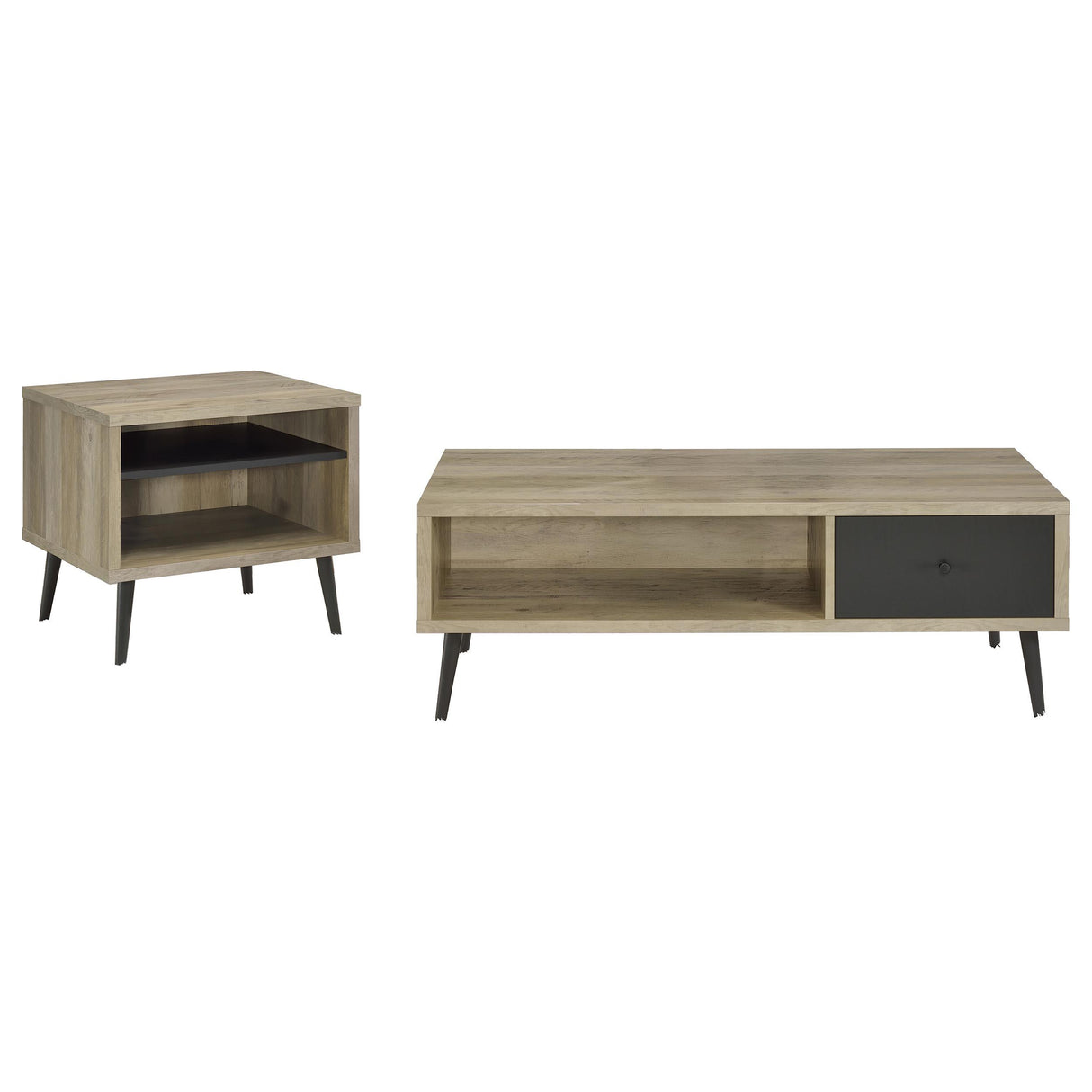 Welsh Distressed Pine 2-Piece Coffee and End Table Set from Coaster - Luna Furniture