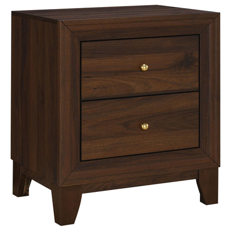 Welsley Walnut 2-Drawer Nightstand Bedside Table from Coaster - Luna Furniture