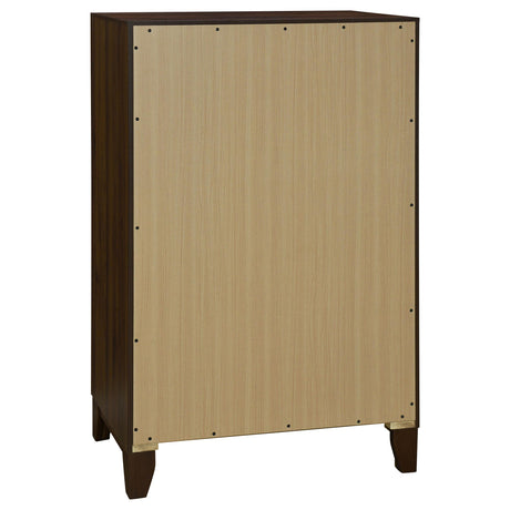 Welsley Walnut 5-Piece California King Bedroom Set from Coaster - Luna Furniture
