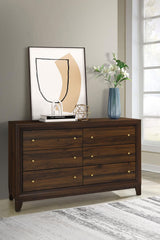 Welsley Walnut 6-Drawer Dresser Cabinet from Coaster - Luna Furniture