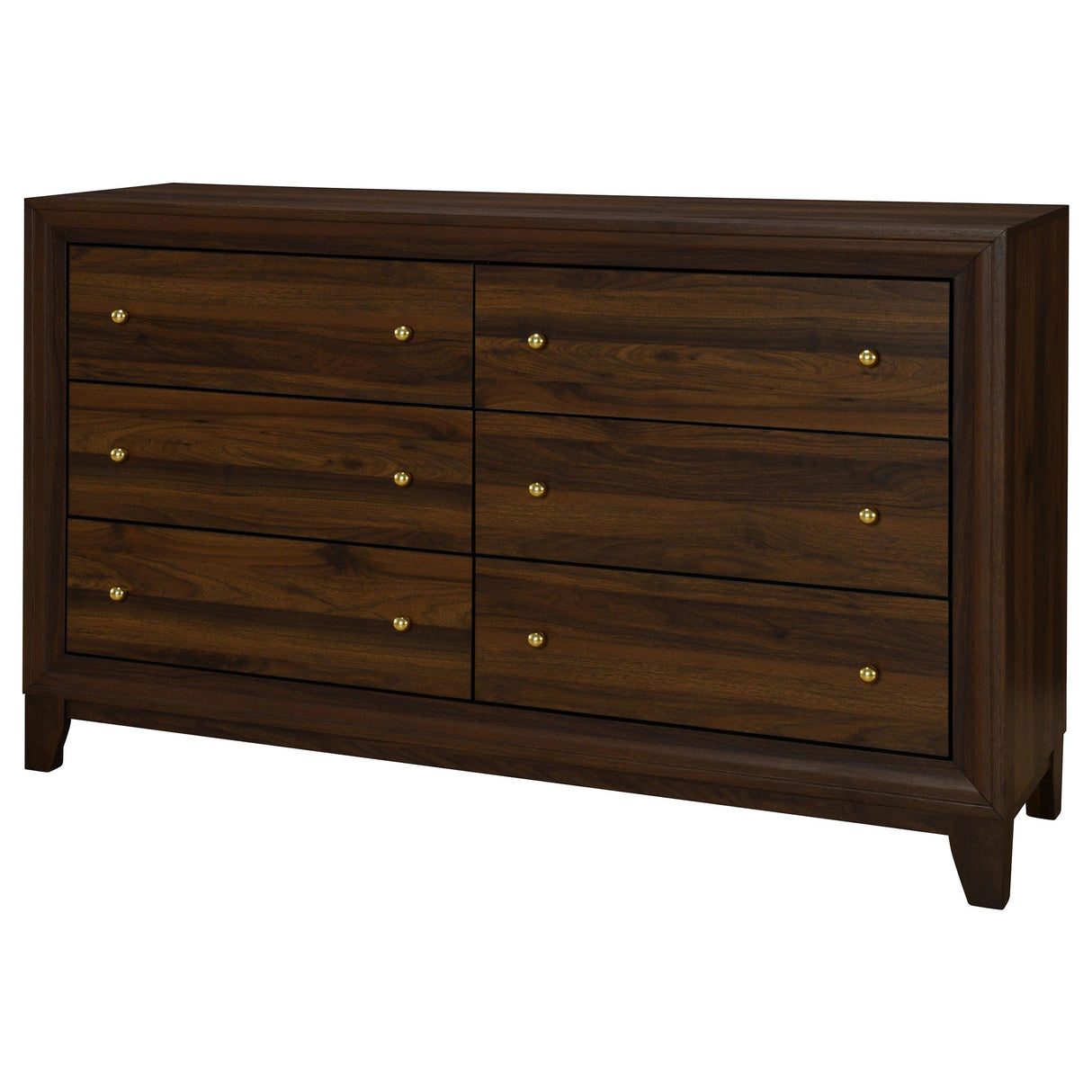 Welsley Walnut 6-Drawer Dresser Cabinet from Coaster - Luna Furniture