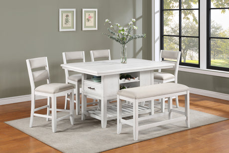 Wendy White Counter Height Table from Crown Mark - Luna Furniture
