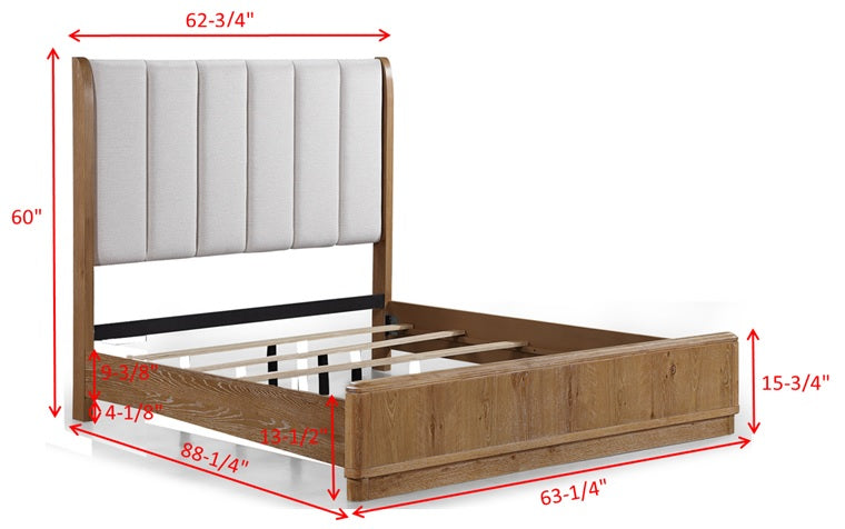 Westcott Cerused Natural Upholstered Panel Bedroom Set from Crown Mark - Luna Furniture