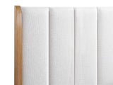 Westcott Cerused Natural Queen Upholstered Panel Bed from Crown Mark - Luna Furniture