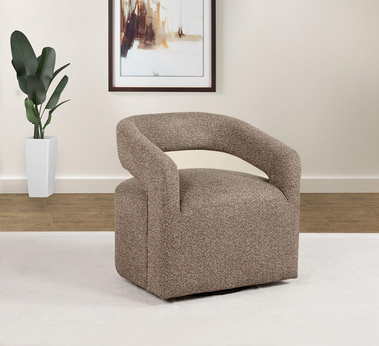 Westhill Rocky Road Boucle Upholstered Swivel Accent Chair from Coaster - Luna Furniture