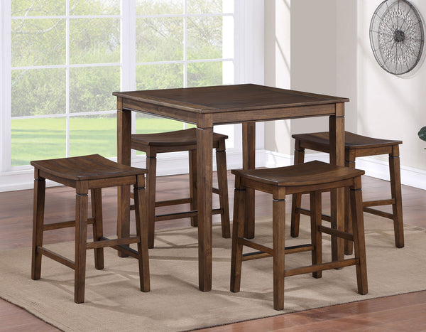 Westlake Chestnut Brown 5-Piece Counter Height Dining Set