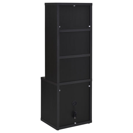 Westpark Black 3-Shelf Bookcase with Lockable Drawer and USB Ports from Coaster - Luna Furniture