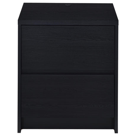Westpark Black Nightstand with LED Lights and USB Ports from Coaster - Luna Furniture
