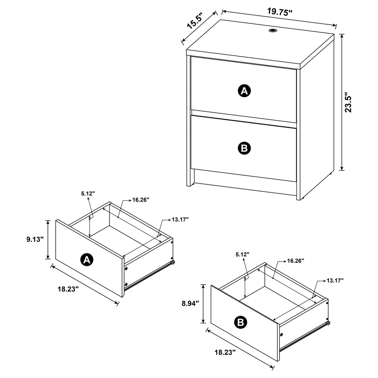 Westpark Mango Nightstand with LED Lights and USB Ports from Coaster - Luna Furniture