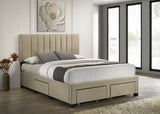 Wheatland Brown 4-Drawer Upholstered Eastern King Storage Bed from Coaster - Luna Furniture
