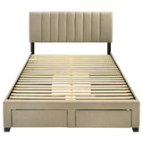 Wheatland Brown 4-Drawer Upholstered Eastern King Storage Bed from Coaster - Luna Furniture