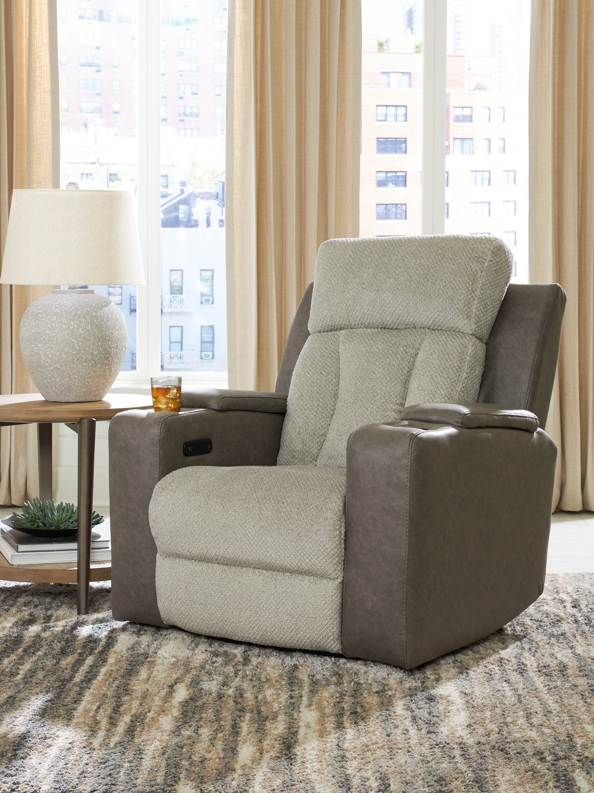 WhipLash Sisal Power Recliner from Ashley - Luna Furniture