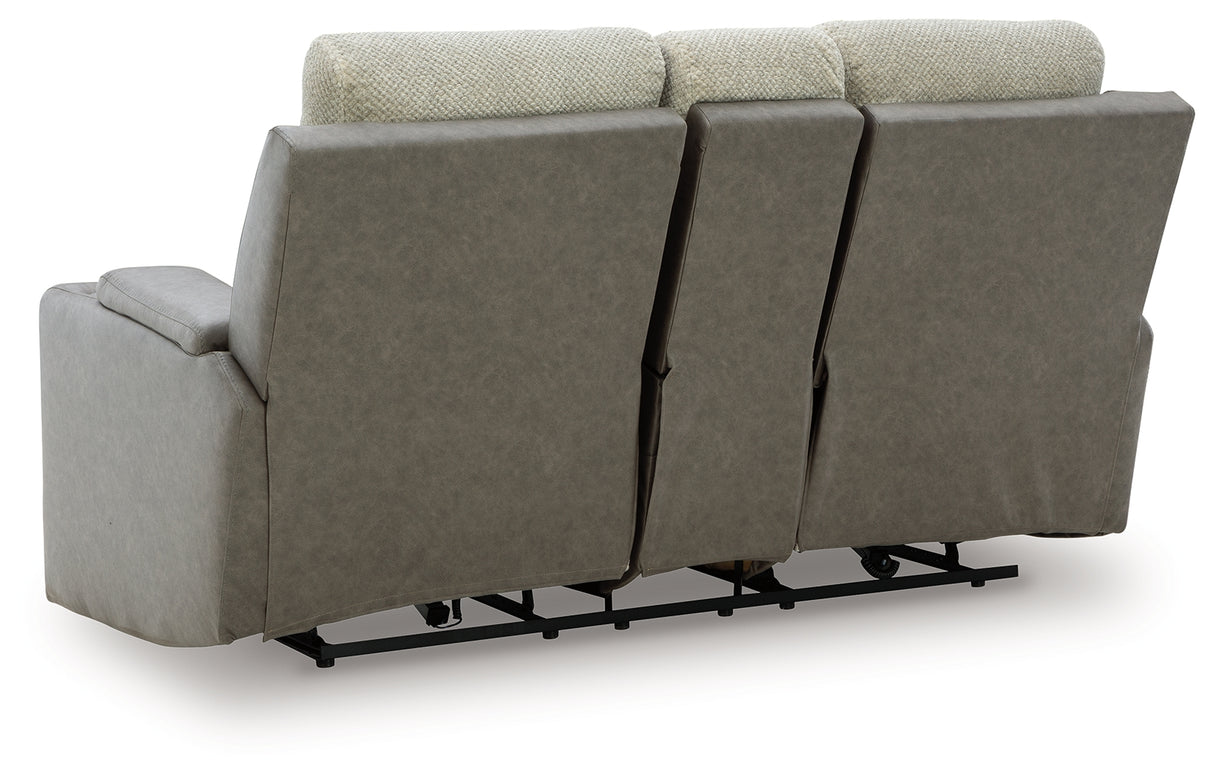 WhipLash Sisal Power Reclining Loveseat with Console from Ashley - Luna Furniture