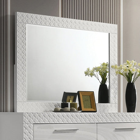 Whitby White Mirror (Mirror Only) from Furniture of America - Luna Furniture