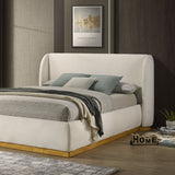 Whitman White/Natural Oak Bed E.King from Furniture of America - Luna Furniture