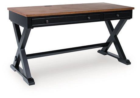 Wildenauer Brown/Black 60" Home Office Desk from Ashley - Luna Furniture