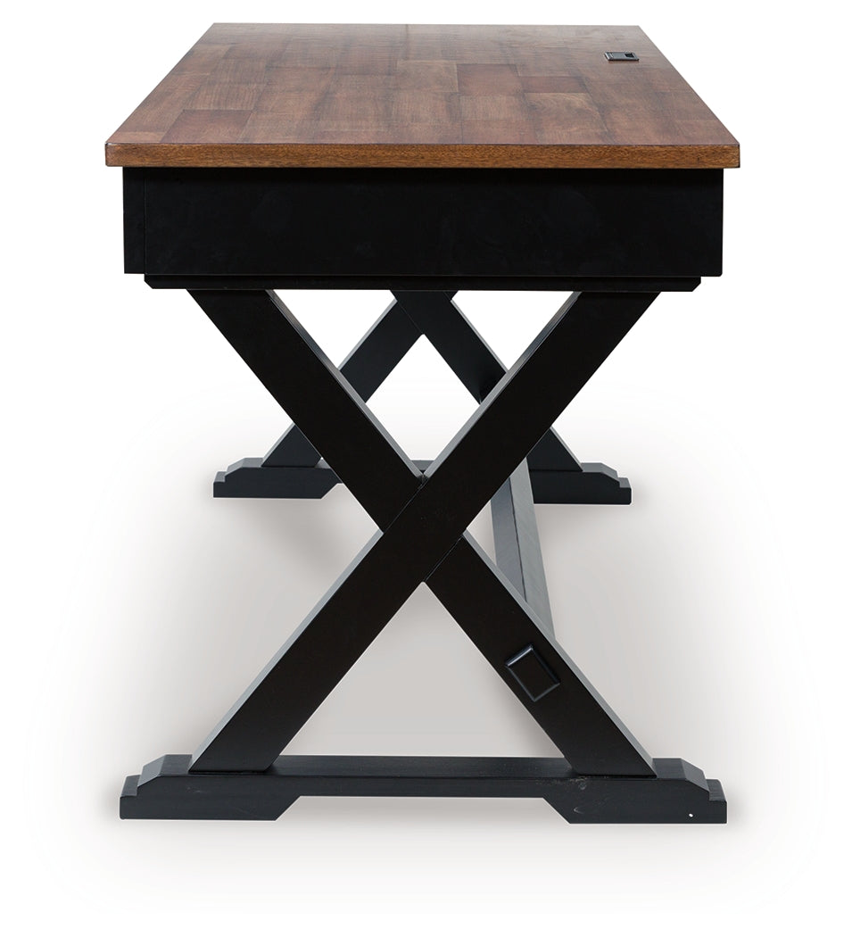 Wildenauer Brown/Black 60" Home Office Desk from Ashley - Luna Furniture