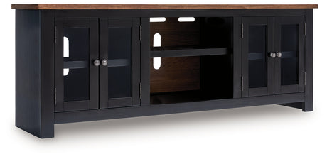 Wildenauer Brown/Black 76" TV Stand from Ashley - Luna Furniture