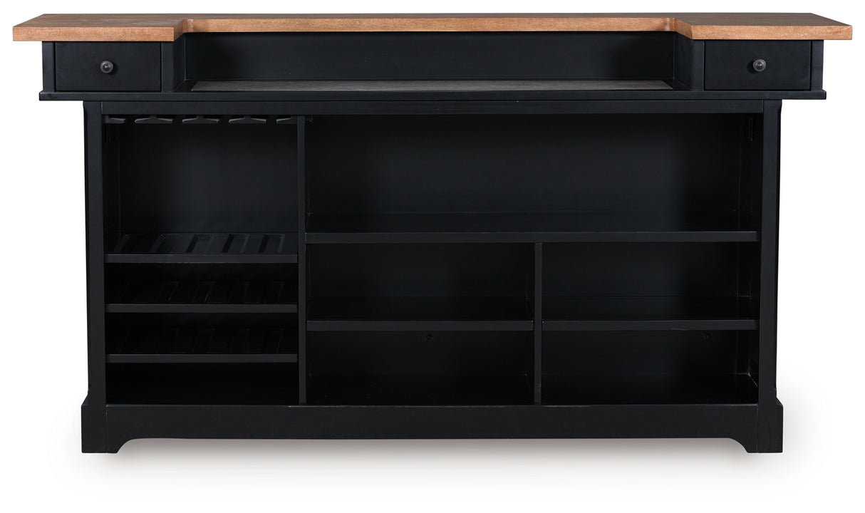 Wildenauer Brown/Black 78" Bar from Ashley - Luna Furniture