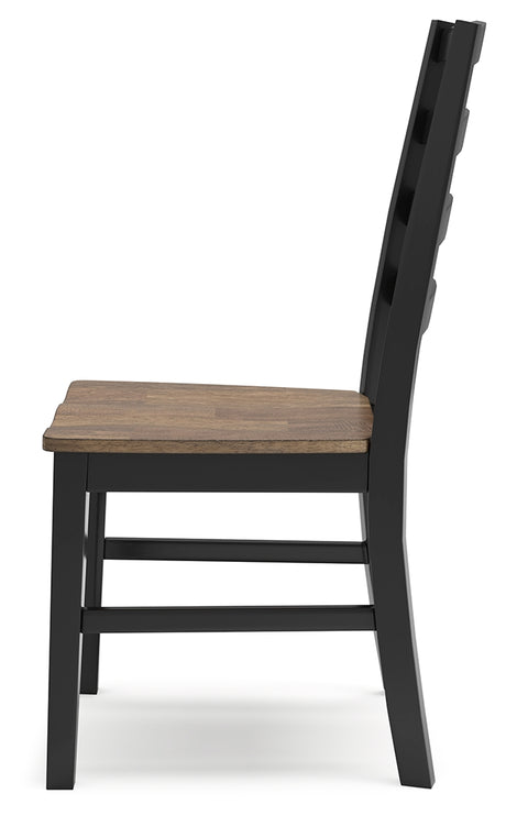 Wildenauer Brown/Black Dining Table and 4 Chairs from Ashley - Luna Furniture