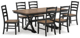 Wildenauer Brown/Black Dining Table and 6 Chairs from Ashley - Luna Furniture