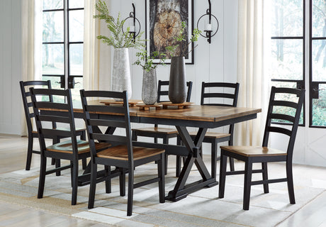 Wildenauer Brown/Black Dining Table and 6 Chairs from Ashley - Luna Furniture
