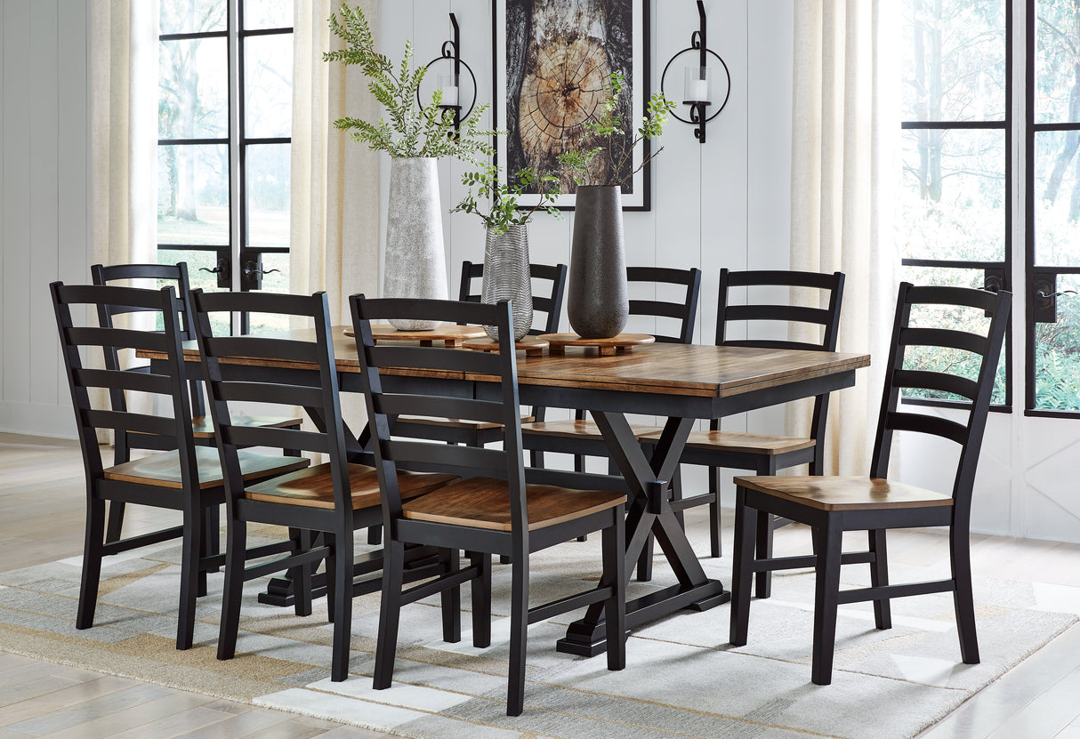 Wildenauer Brown/Black Dining Table and 8 Chairs from Ashley - Luna Furniture