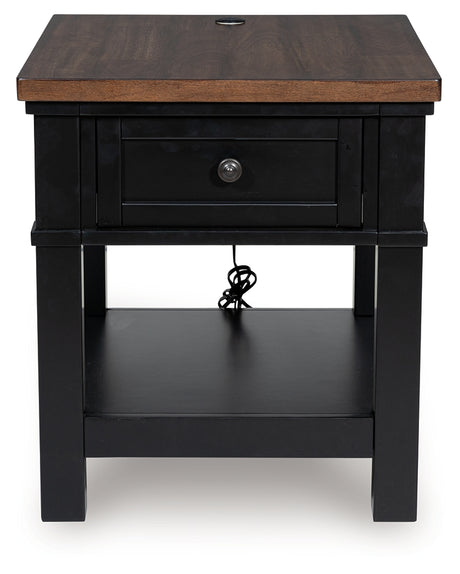 Wildenauer Brown/Black End Table from Ashley - Luna Furniture