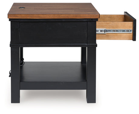 Wildenauer Brown/Black End Table from Ashley - Luna Furniture