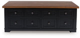 Wildenauer Brown/Black Lift-Top Coffee Table from Ashley - Luna Furniture