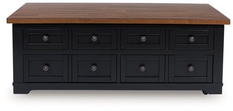 Wildenauer Brown/Black Lift-Top Coffee Table from Ashley - Luna Furniture