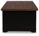 Wildenauer Brown/Black Lift-Top Coffee Table from Ashley - Luna Furniture