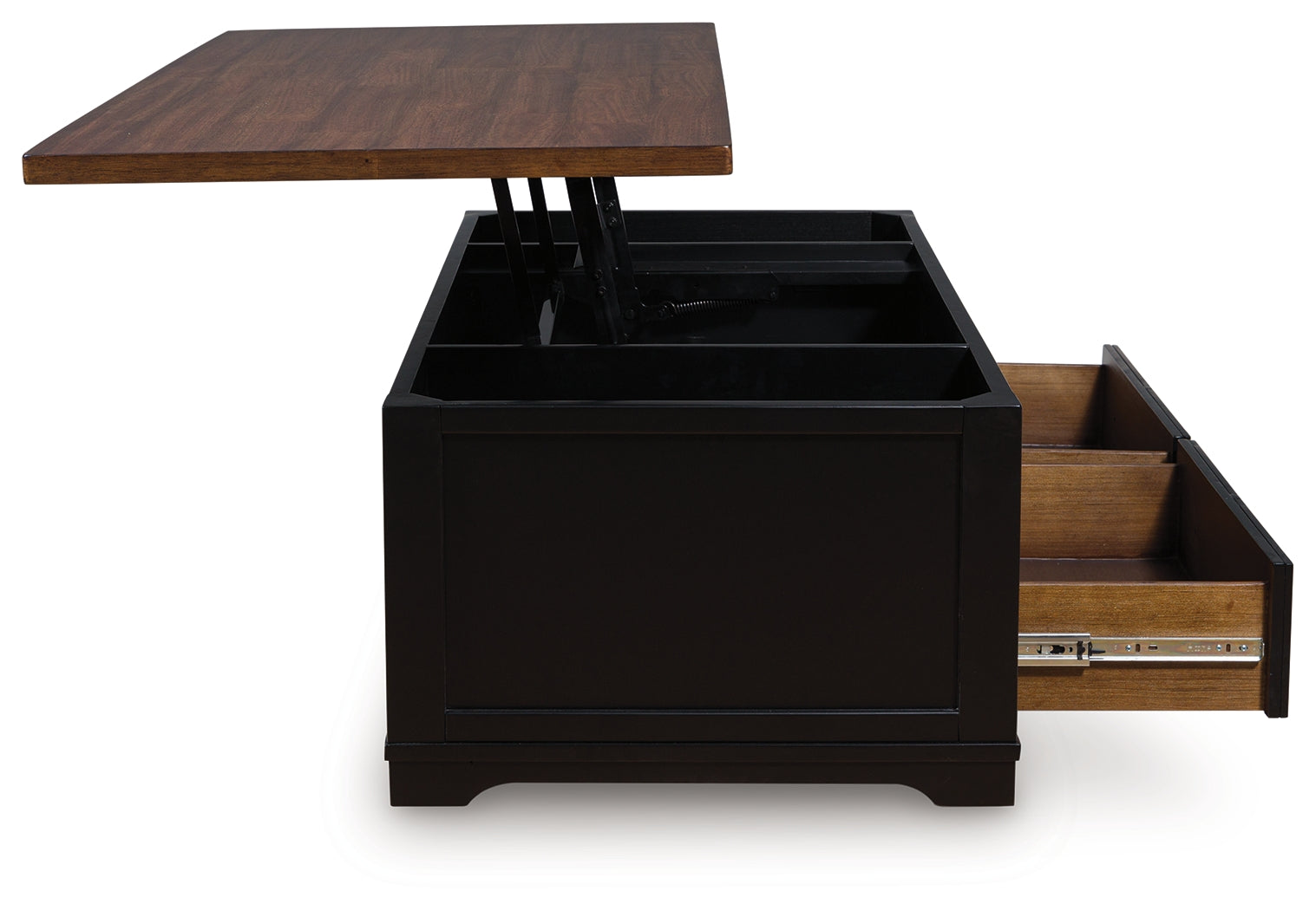 Wildenauer Brown/Black Lift-Top Coffee Table – Luna Furniture