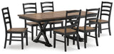 Wildenauer Dining Table and 6 Chairs in Brown/Black from Ashley Furniture - Luna Furniture