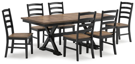 Wildenauer Dining Table and 6 Chairs in Brown/Black from Ashley - Luna Furniture