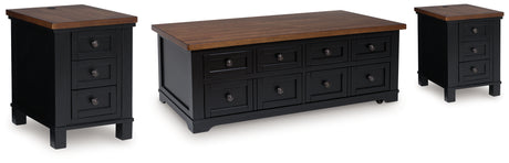 Wildenauer Lift-top Coffee Table and 2 Chairside End Tables from Ashley - Luna Furniture