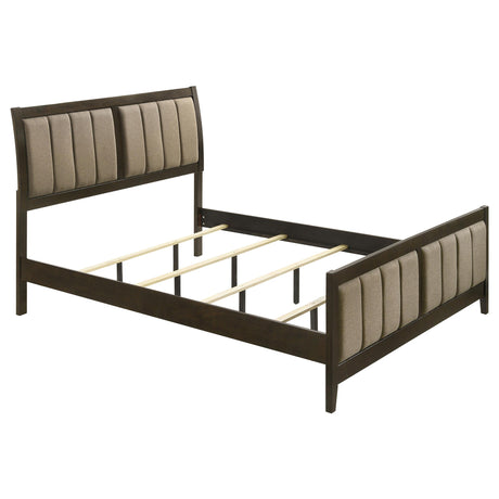 Wilkes Dark Cocoa 51-inch Upholstered California King Bed from Coaster - Luna Furniture