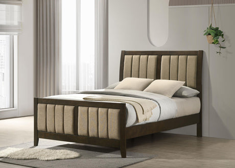 Wilkes Dark Cocoa Upholstered Full Bed from Coaster - Luna Furniture